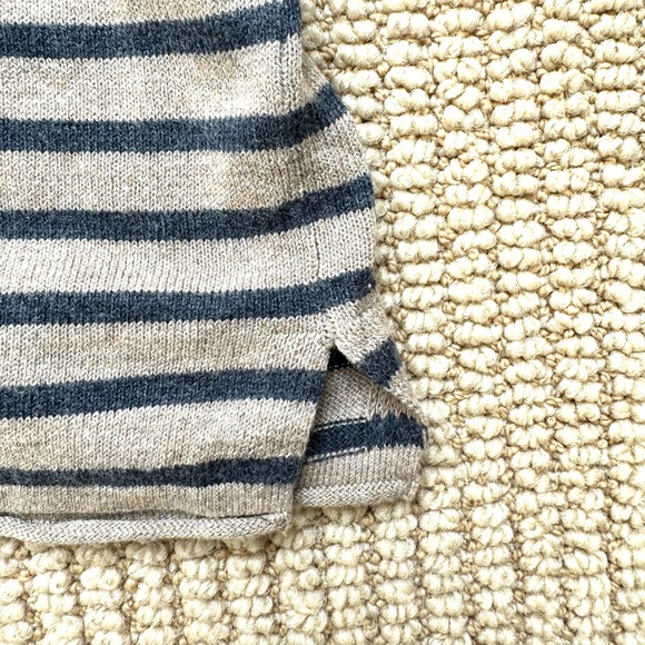 7 For All Mankind - men’s striped cotton blend sweater w rolled hem details - L - Picture 11 of 11